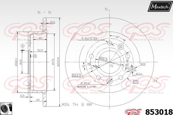 Maxtech 72942033 - Поршень, корпус скоби гальма autocars.com.ua