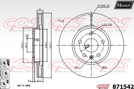 Maxtech 72942038 - Поршень, корпус скоби гальма autocars.com.ua