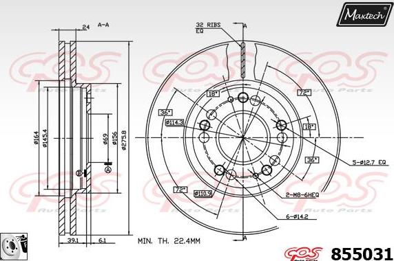 Maxtech 72942044 - Поршень, корпус скоби гальма autocars.com.ua