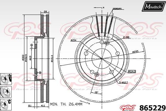 Maxtech 72943008 - Поршень, корпус скоби гальма autocars.com.ua