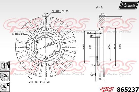 Maxtech 72943015 - Поршень, корпус скоби гальма autocars.com.ua