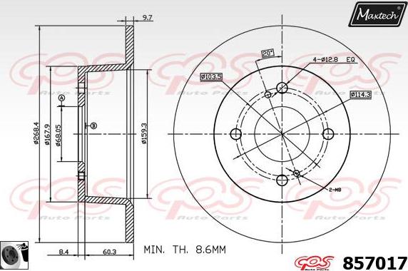 Maxtech 72943032 - Поршень, корпус скоби гальма autocars.com.ua