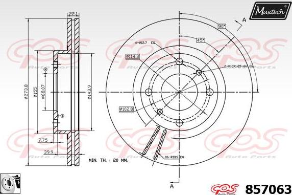 Maxtech 72943033 - Поршень, корпус скоби гальма autocars.com.ua