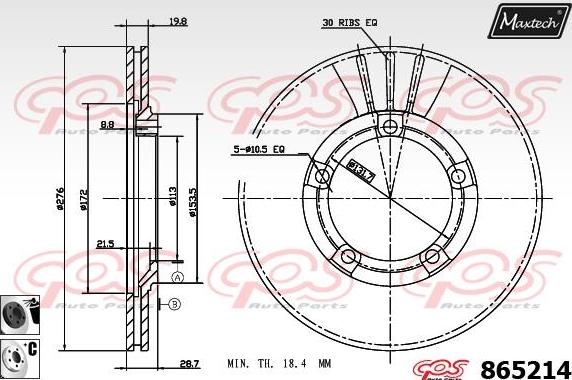 Maxtech 72944001 - Поршень, корпус скоби гальма autocars.com.ua