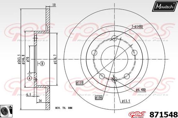 Maxtech 72944014 - Поршень, корпус скоби гальма autocars.com.ua