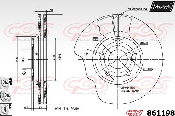 Maxtech 72944015 - Поршень, корпус скоби гальма autocars.com.ua