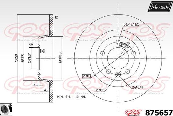 Maxtech 72944016 - Поршень, корпус скоби гальма autocars.com.ua