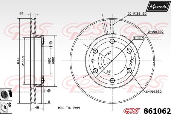 Maxtech 72944019 - Поршень, корпус скоби гальма autocars.com.ua