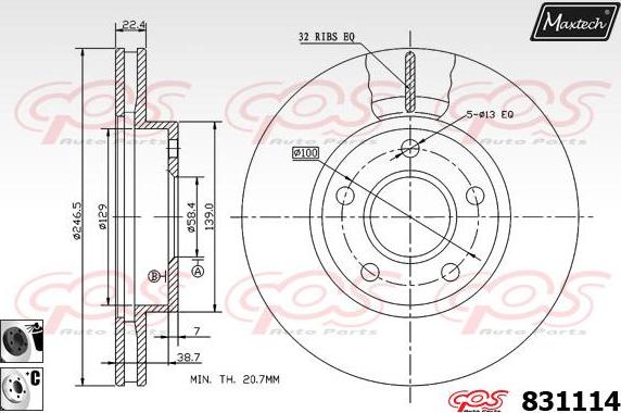 Maxtech 72944037 - Поршень, корпус скоби гальма autocars.com.ua