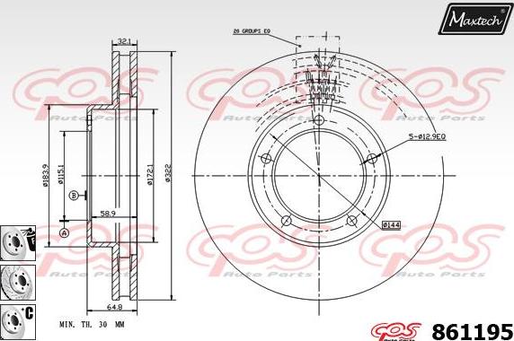 Maxtech 72945002 - Поршень, корпус скоби гальма autocars.com.ua