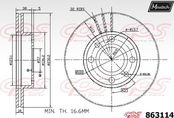 Maxtech 72945019 - Поршень, корпус скоби гальма autocars.com.ua