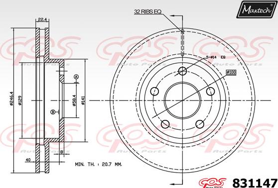 Maxtech 72945034 - Поршень, корпус скоби гальма autocars.com.ua