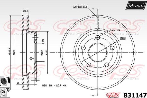 Maxtech 72946014 - Поршень, корпус скоби гальма autocars.com.ua