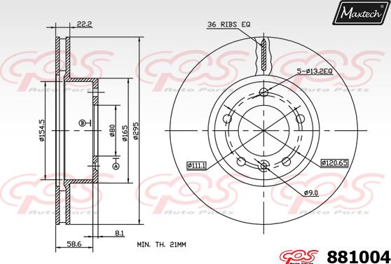 Maxtech 72948006 - Поршень, корпус скоби гальма autocars.com.ua