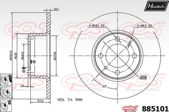 Maxtech 72948016 - Поршень, корпус скоби гальма autocars.com.ua