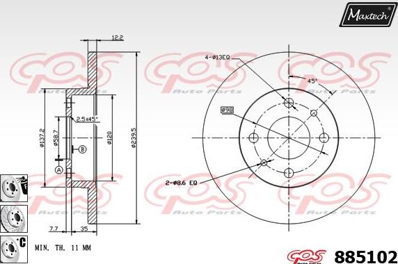 Maxtech 72948017 - Поршень, корпус скобы тормоза autodnr.net