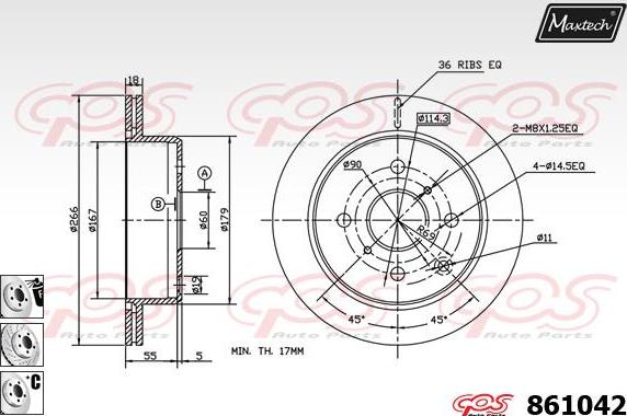 Maxtech 873562 - Гальмівний диск autocars.com.ua