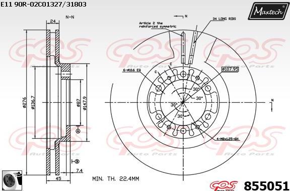 Maxtech 72951016 - Поршень, корпус скоби гальма autocars.com.ua