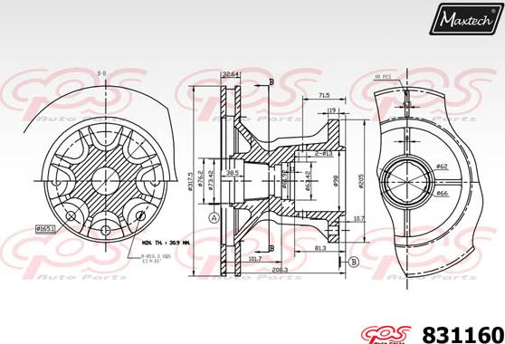 Maxtech 72952013 - Поршень, корпус скоби гальма autocars.com.ua