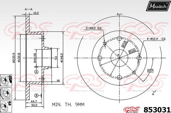 Maxtech 72954019 - Поршень, корпус скоби гальма autocars.com.ua