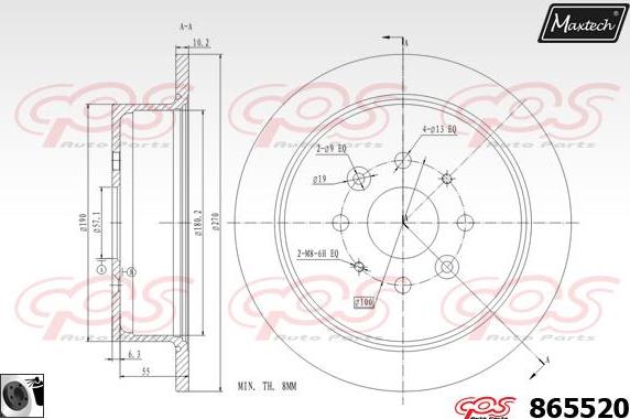 Maxtech 72954028 - Поршень, корпус скоби гальма autocars.com.ua