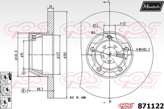 Maxtech 72954038 - Поршень, корпус скоби гальма autocars.com.ua