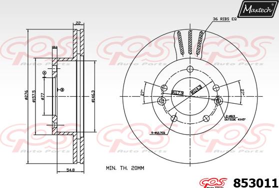 Maxtech 72954033 - Поршень, корпус скоби гальма autocars.com.ua