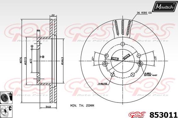 Maxtech 72954034 - Поршень, корпус скоби гальма autocars.com.ua