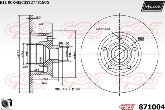 Maxtech 72954035 - Поршень, корпус скоби гальма autocars.com.ua