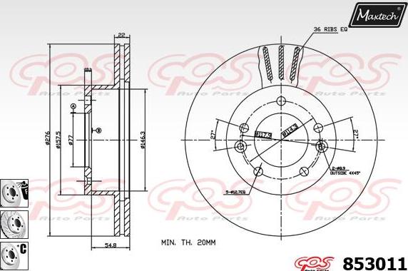 Maxtech 72954036 - Поршень, корпус скоби гальма autocars.com.ua