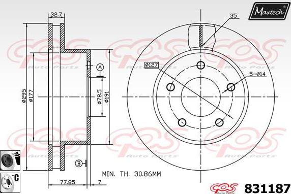 Maxtech 72954052 - Поршень, корпус скоби гальма autocars.com.ua