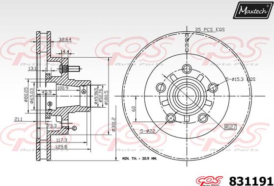 Maxtech 72954058 - Поршень, корпус скобы тормоза autodnr.net