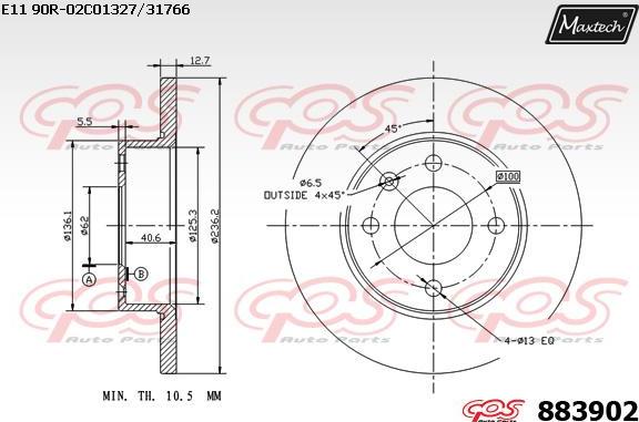 Maxtech 72954063 - Поршень, корпус скоби гальма autocars.com.ua