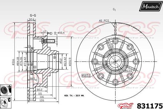 Maxtech 72954064 - Поршень, корпус скоби гальма autocars.com.ua