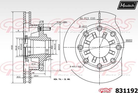 Maxtech 72954065 - Поршень, корпус скоби гальма autocars.com.ua