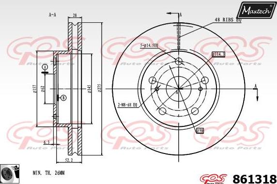 Maxtech 72954072 - Поршень, корпус скоби гальма autocars.com.ua