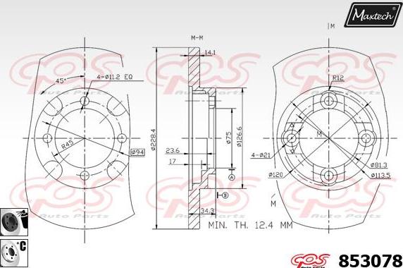 Maxtech 72957007 - Поршень, корпус скоби гальма autocars.com.ua