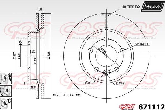 Maxtech 72957011 - Поршень, корпус скоби гальма autocars.com.ua