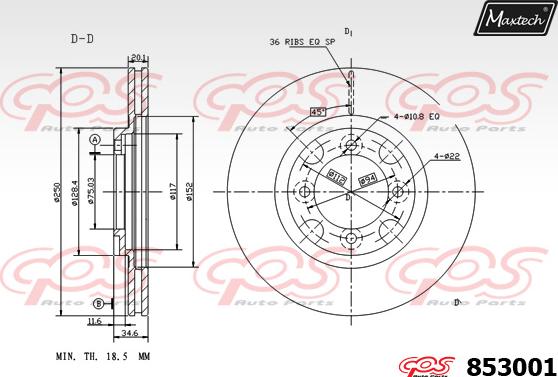 Maxtech 72957015 - Поршень, корпус скоби гальма autocars.com.ua