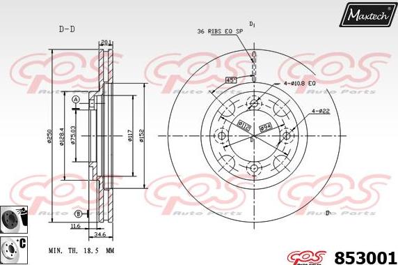 Maxtech 72957016 - Поршень, корпус скоби гальма autocars.com.ua