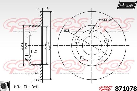 Maxtech 72957017 - Поршень, корпус скоби гальма autocars.com.ua