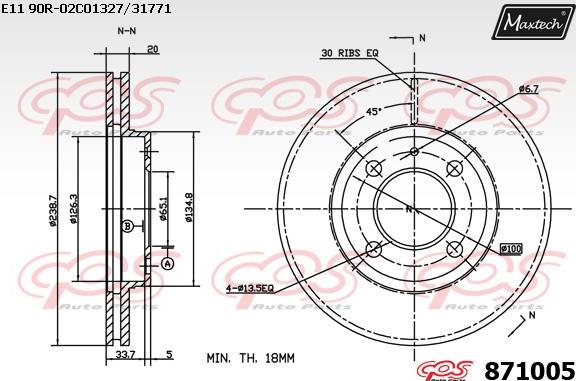 Maxtech 72957018 - Поршень, корпус скоби гальма autocars.com.ua