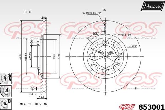 Maxtech 72957021 - Поршень, корпус скоби гальма autocars.com.ua