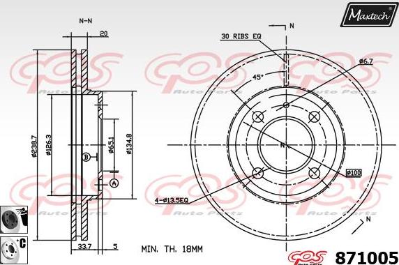 Maxtech 72957030 - Поршень, корпус скоби гальма autocars.com.ua