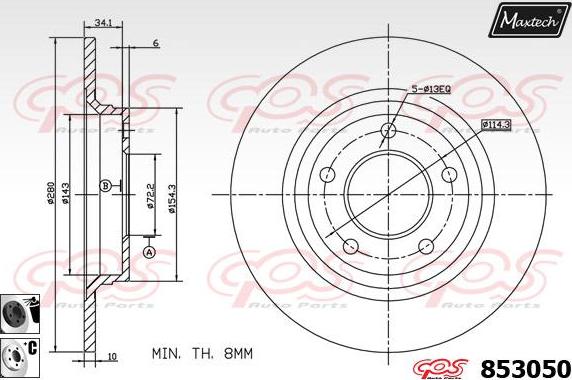 Maxtech 72957034 - Поршень, корпус скоби гальма autocars.com.ua