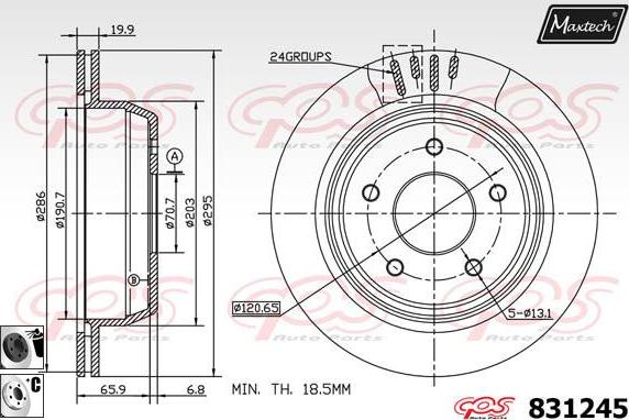 Maxtech 72957042 - Поршень, корпус скоби гальма autocars.com.ua