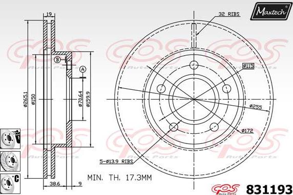 Maxtech 72957043 - Поршень, корпус скоби гальма autocars.com.ua