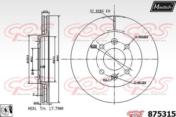 Maxtech 72960004 - Поршень, корпус скоби гальма autocars.com.ua