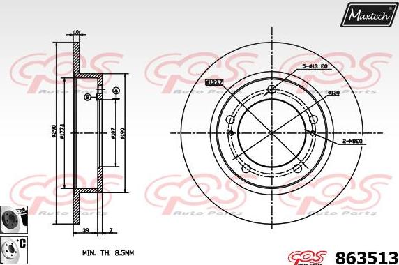 Maxtech 72960027 - Поршень, корпус скоби гальма autocars.com.ua