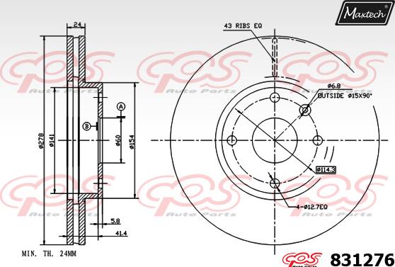 Maxtech 72960035 - Поршень, корпус скобы тормоза autodnr.net